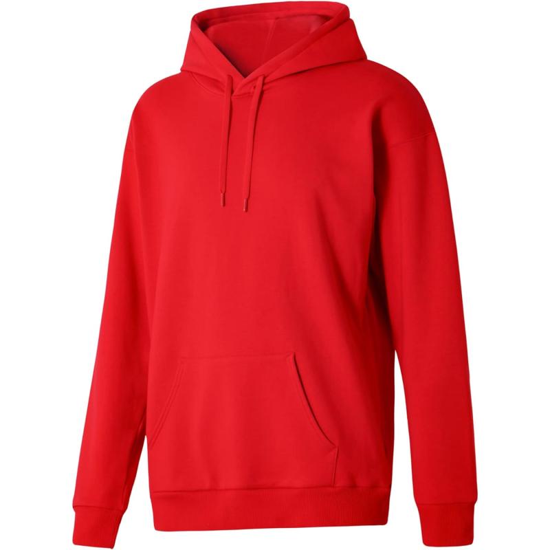 THE GYM PEOPLE Men's Pullover Hoodie in Loose fit Heavyweight Ultra Soft  Fleece With Pockets(Red(fleece Lined)) - The Gym People