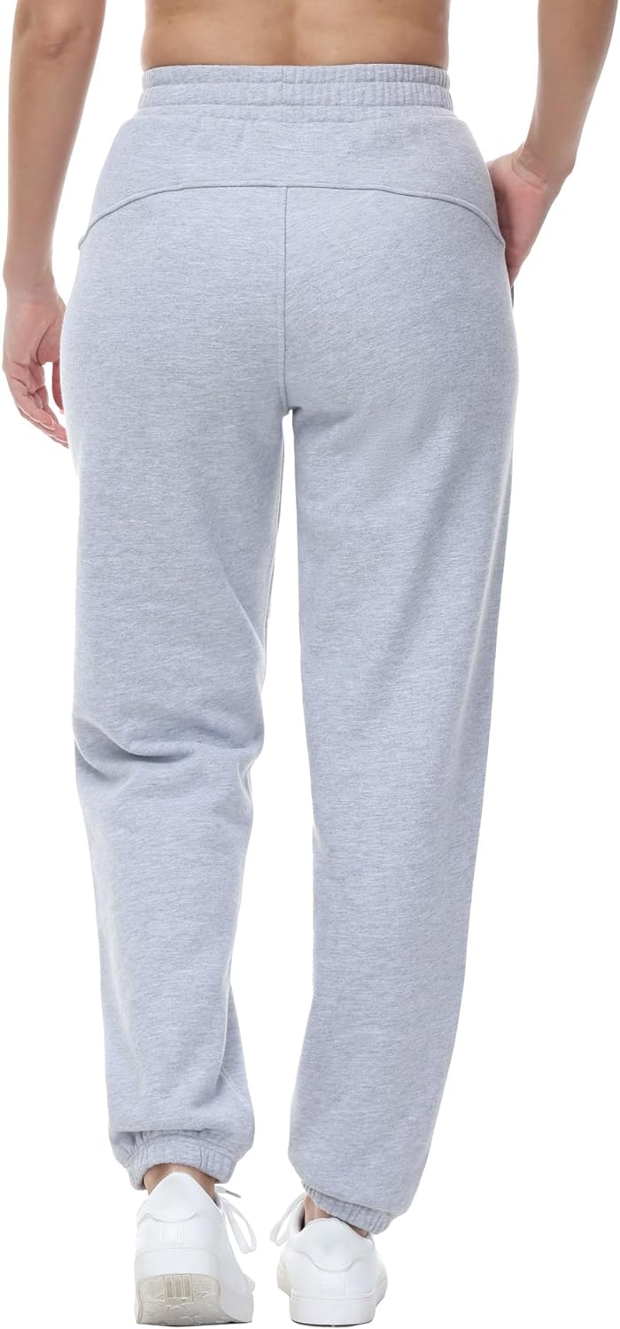 THE GYM PEOPLE Women's Fleece Sweatpants Warm Workout Joggers Pants with  Pockets(Grey) - The Gym People