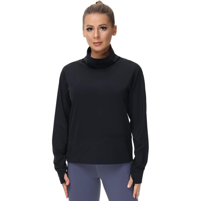 THE GYM PEOPLE Women's Long Sleeve Cowl Neck Loose Fit Workout